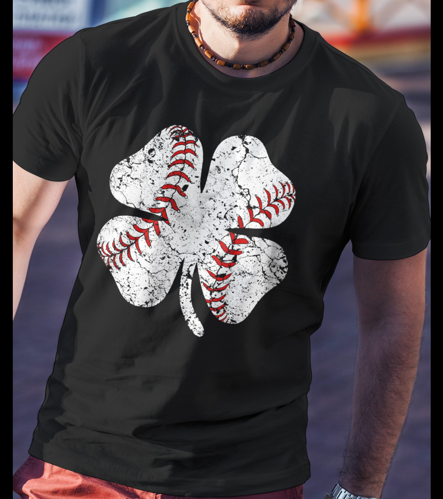 Lucky Baseball Clover T-Shirt