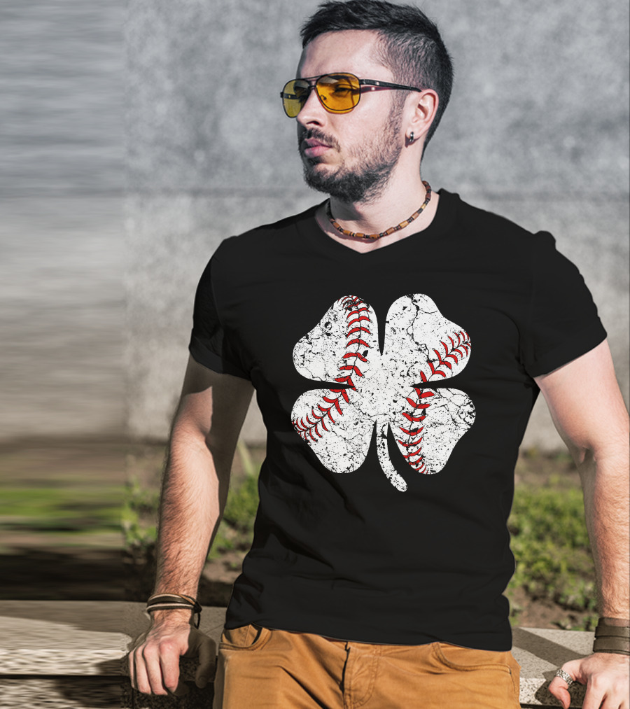 Lucky Baseball Clover T-Shirt