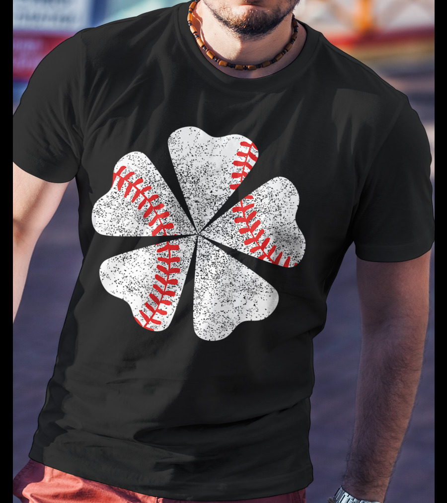 Lucky Clover Baseball St Patricks Day T-Shirt