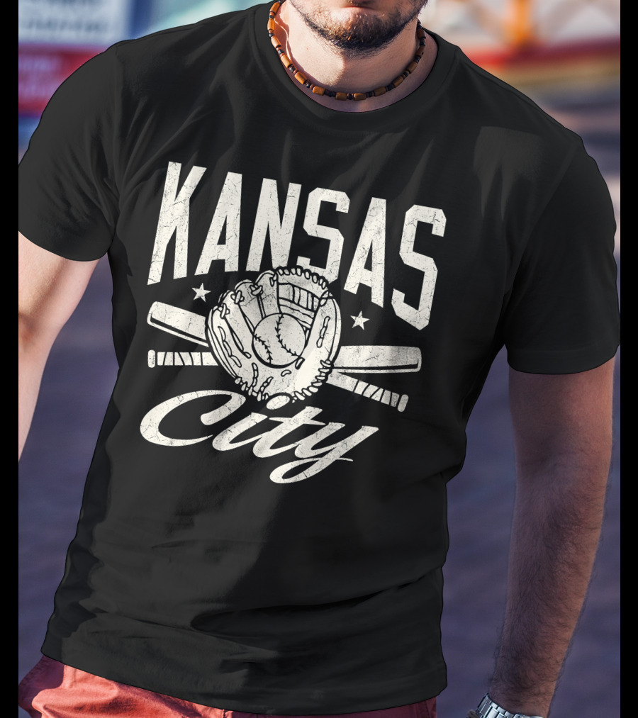 Kansas City Baseball Glove And Bats Fan Hom Season T-Shirt