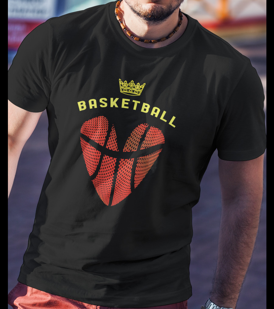 Basketball Heart With Crown T-Shirt