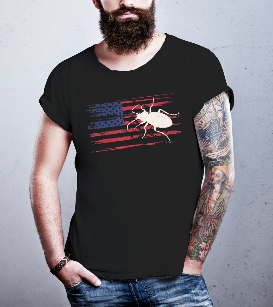 Beetle American Flag Ladybug USA T-Shirt