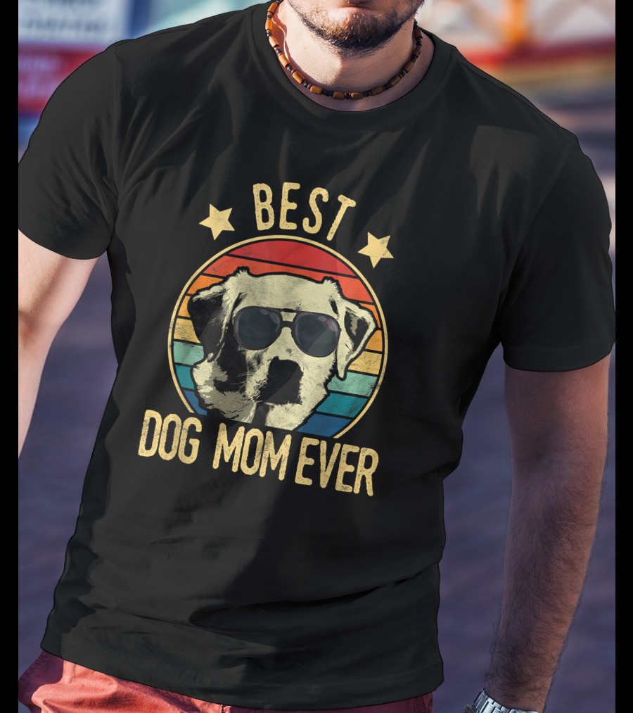 Best Dog Mom Ever Labrador Retrievers Retro Sunglasses T-Shirt