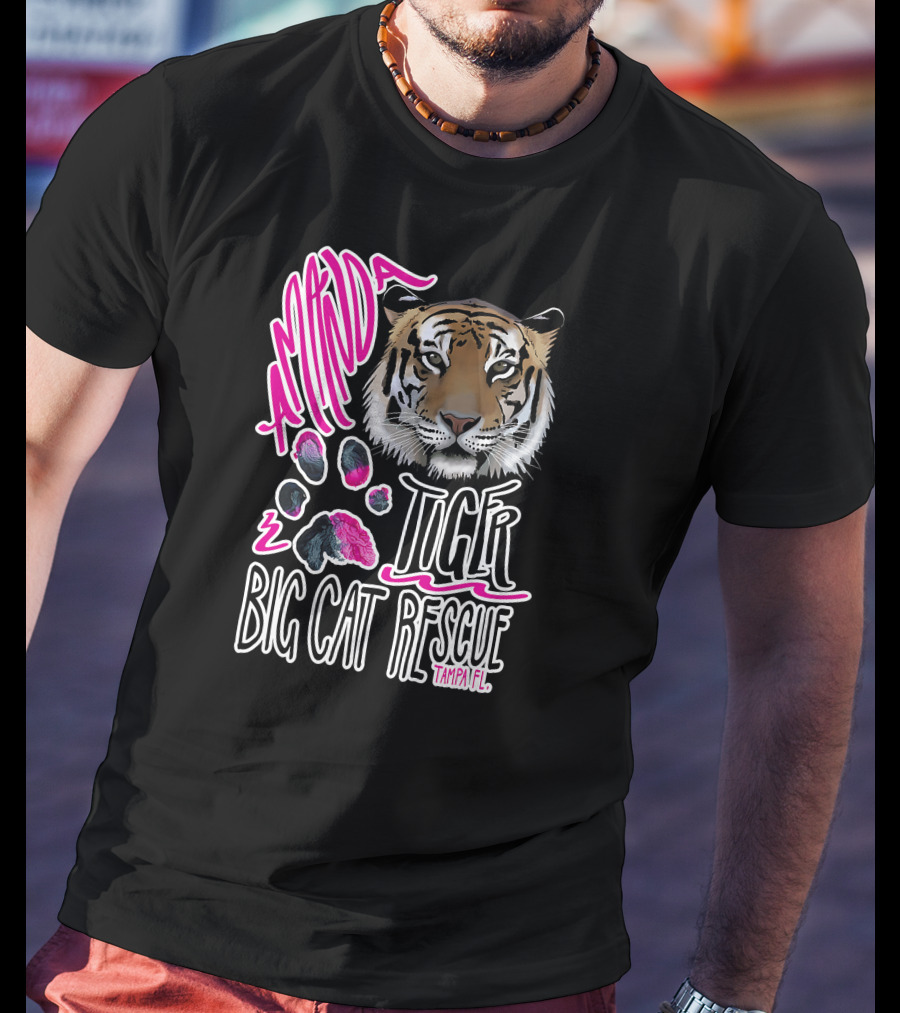 Amanda Tiger Big Cat Rescue Tampa FL Paw Prints T-Shirt