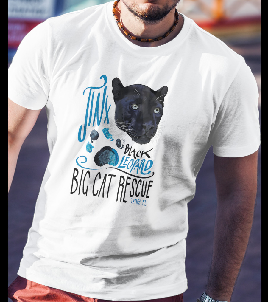 Jinx Black Leopard Big Cat Rescue Tampa FL T-Shirt