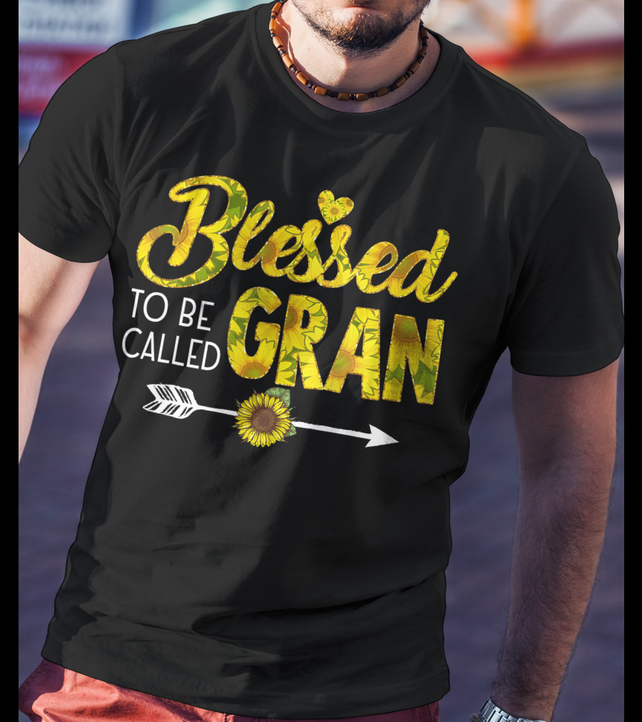 Blessed To Be Called Gran Sunflower Arrow Heart T-Shirt