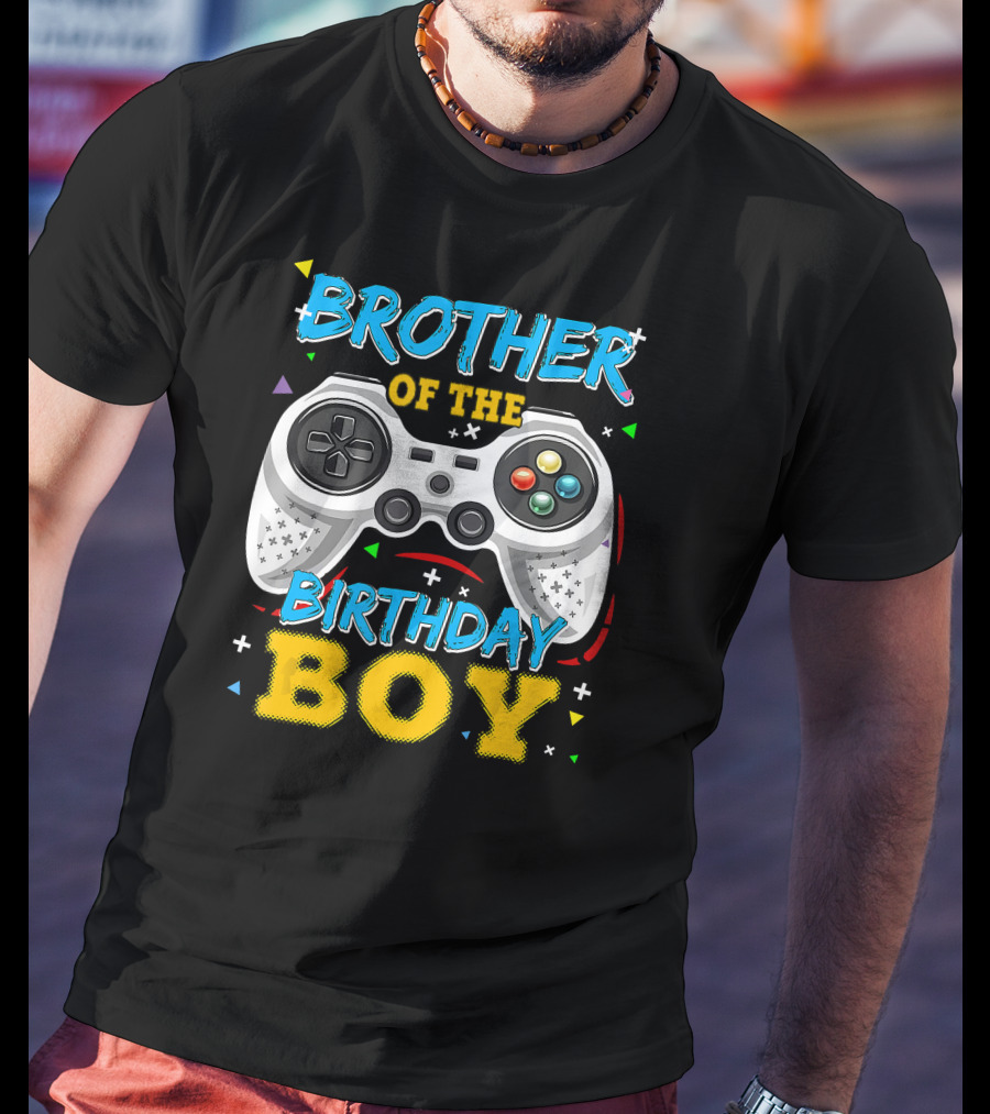 Brother Of The Birthday Boy Video Game Controller T-Shirt