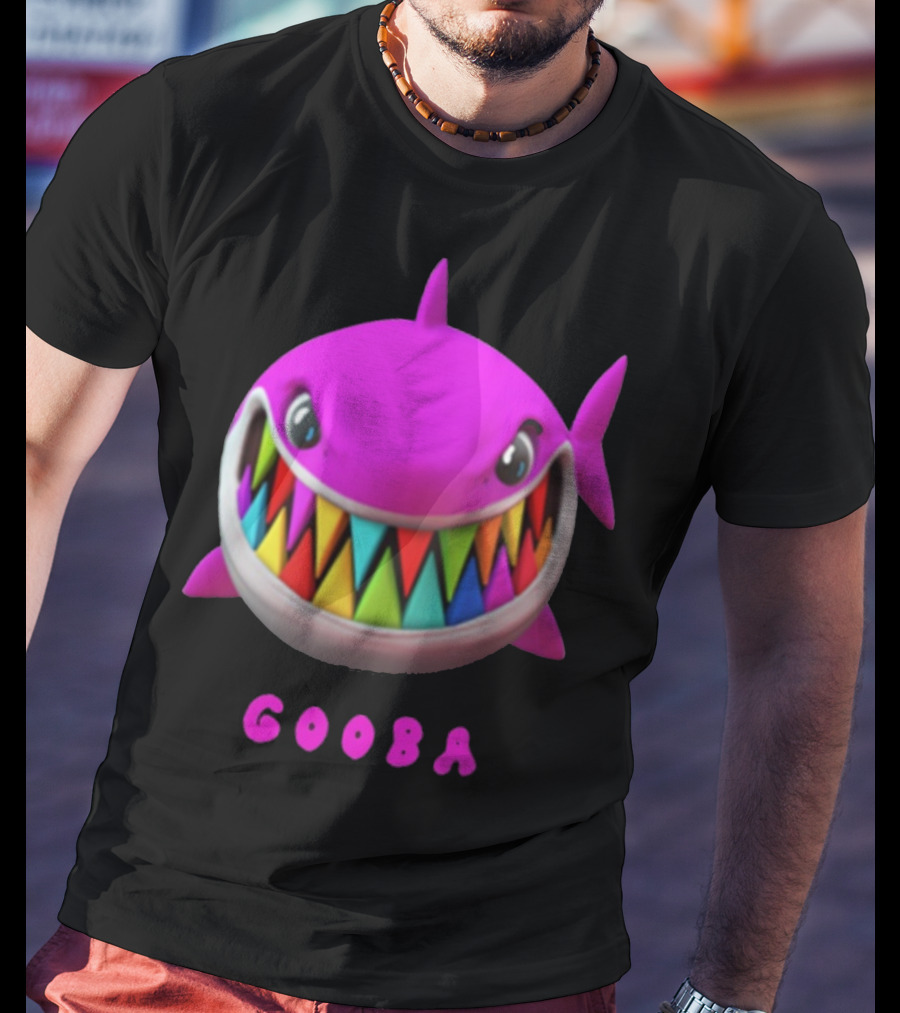 Gooba 69 Merch Pink Shark Colorful Teeth T-Shirt