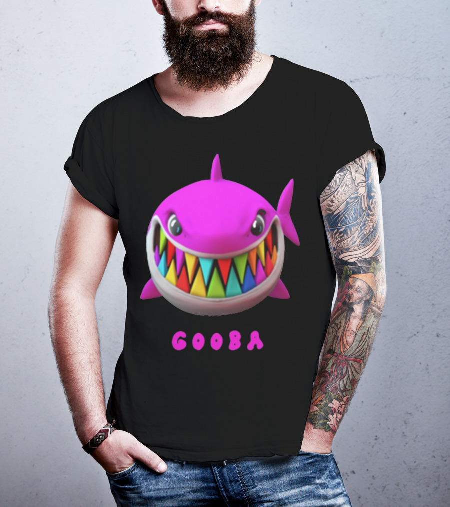 Gooba 69 Merch Pink Shark Colorful Teeth T-Shirt