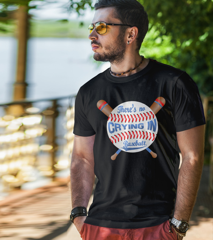 There's No Crying In Baseball Pink Bat T-Shirt