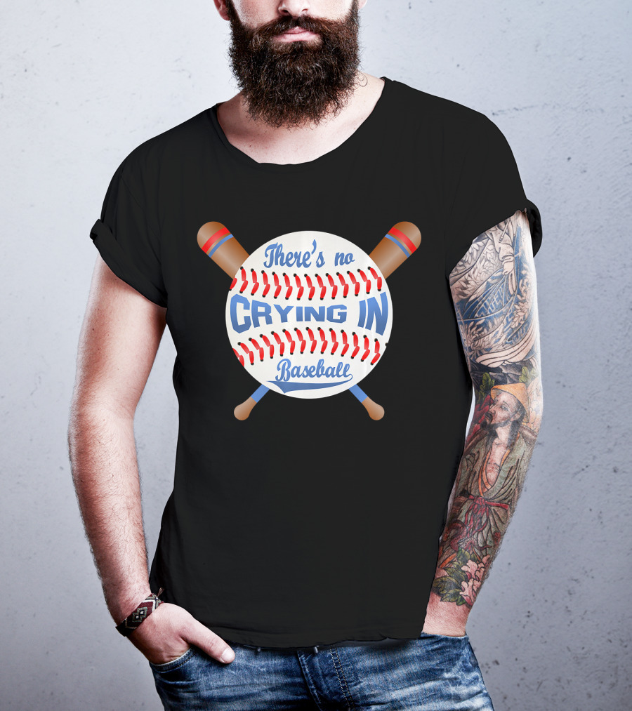 There's No Crying In Baseball Pink Bat T-Shirt
