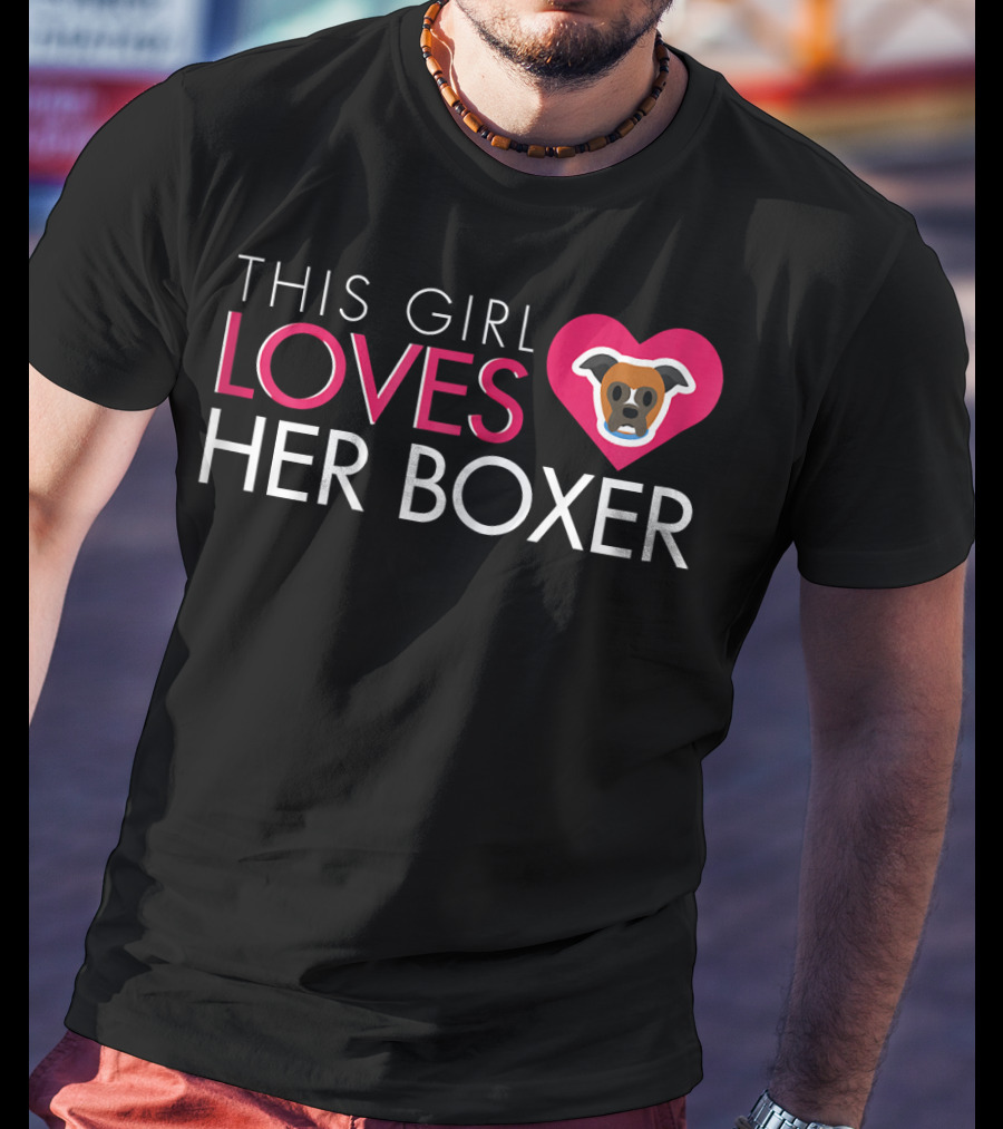 This Girl Loves Her Boxer Heart Dog T-Shirt