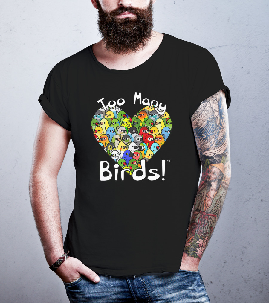 Too Many Birds Bird Squad Colorful Heartful Flock T-Shirt
