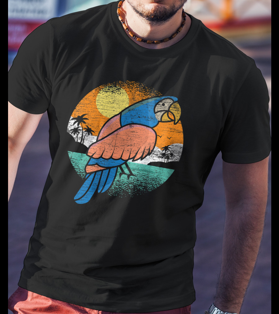 Tropic Sunset Parrot Bird Wildlife T-Shirt
