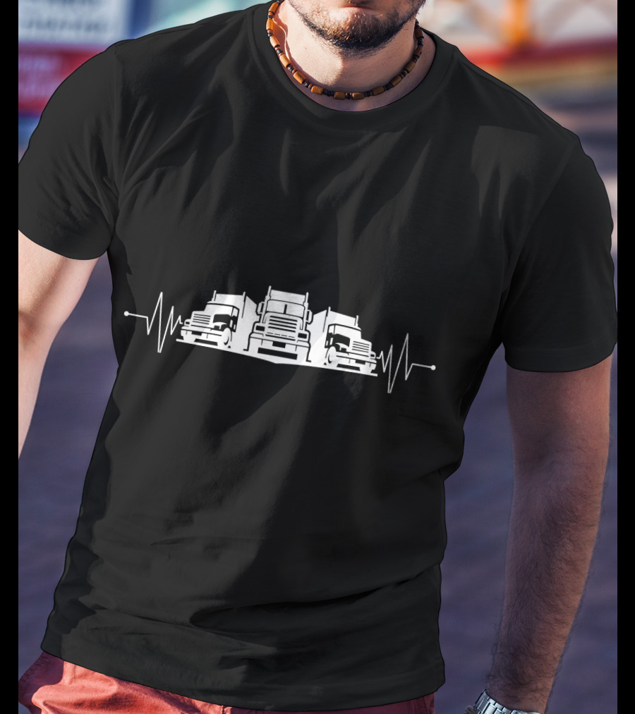 Truck Driver Trucker Dad Father's Pulse Trucks T-Shirt