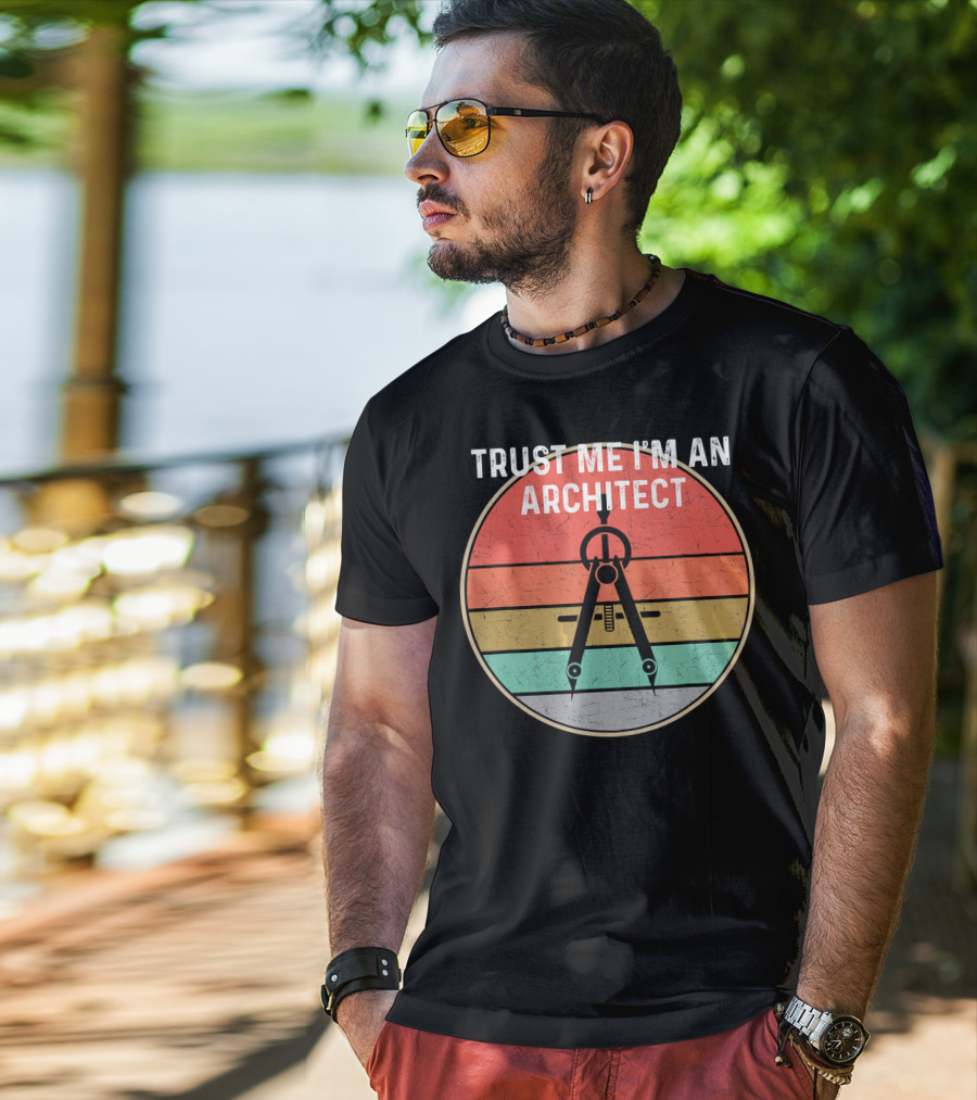 Trust Me I'm An Architect Retro Compass T-Shirt