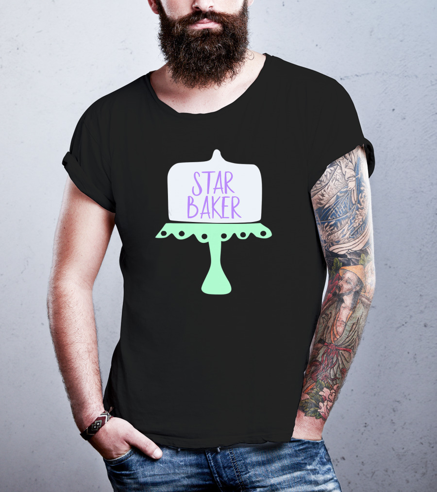 Star Baker Cake Stand Design For The Baking Fan T-Shirt