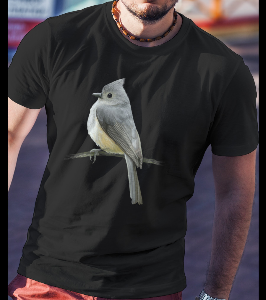 Tufted Titmouse Bird On Branch Wildlife T-Shirt