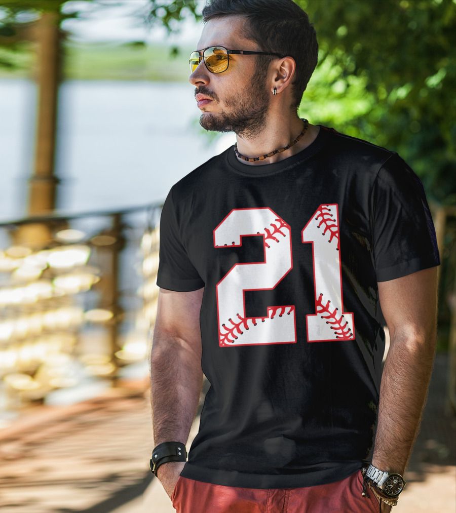 Twenty First Birthday Party 21th Baseball Number T-Shirt