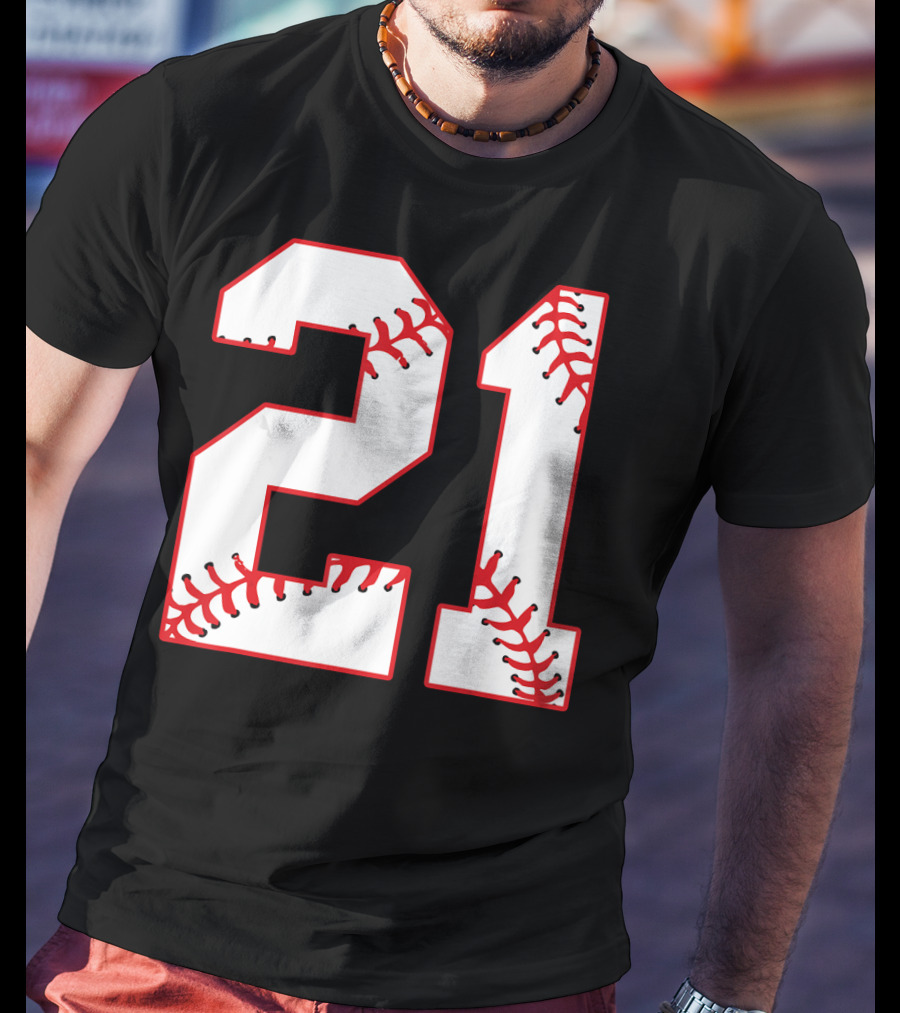 Twenty First Birthday Party 21th Baseball Number T-Shirt