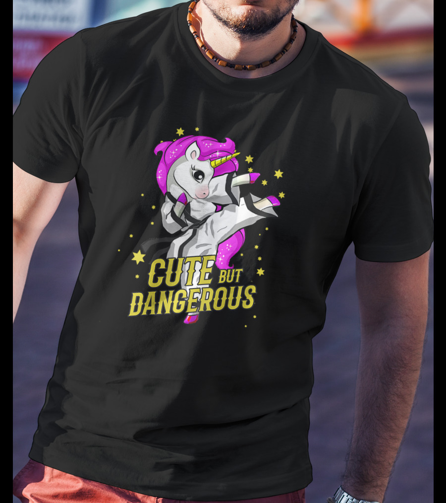 Cute But Dangerous Unicorn Martial Arts Taekwond Girl T-Shirt
