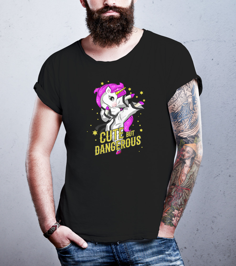 Cute But Dangerous Unicorn Martial Arts Taekwond Girl T-Shirt