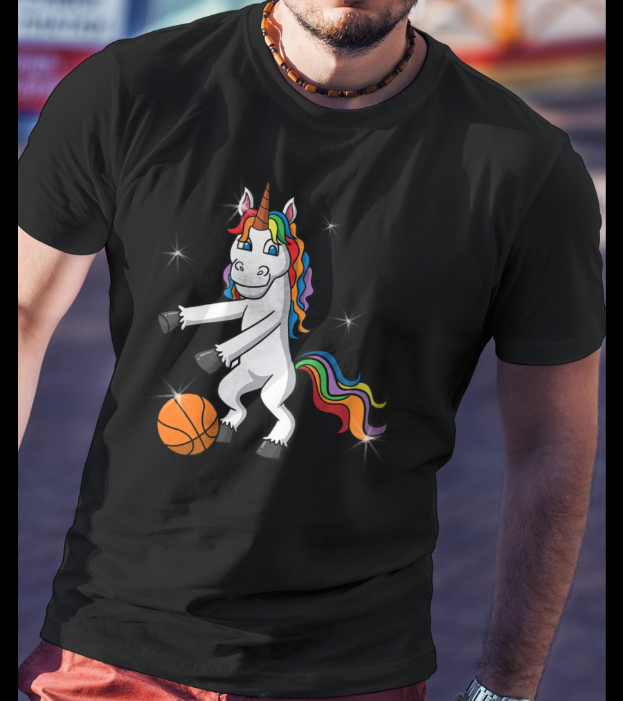 Unicorn Girls Women Floss Like Dancing Basketball T-Shirt