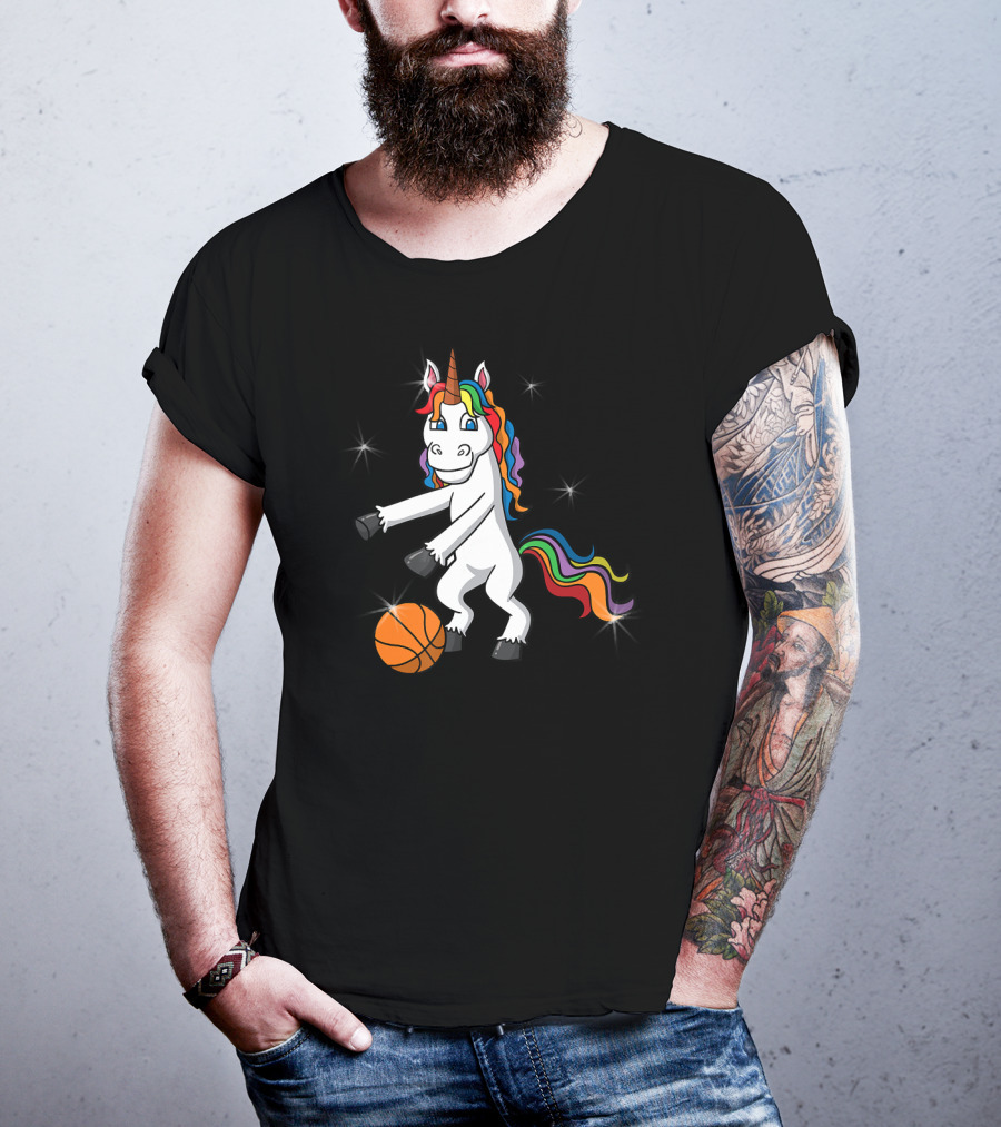 Unicorn Girls Women Floss Like Dancing Basketball T-Shirt