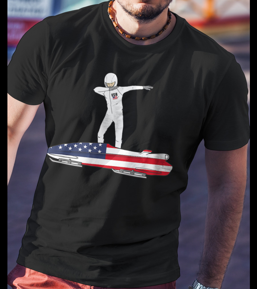 USA Bobsled Dabbing United States Flag Suit T-Shirt