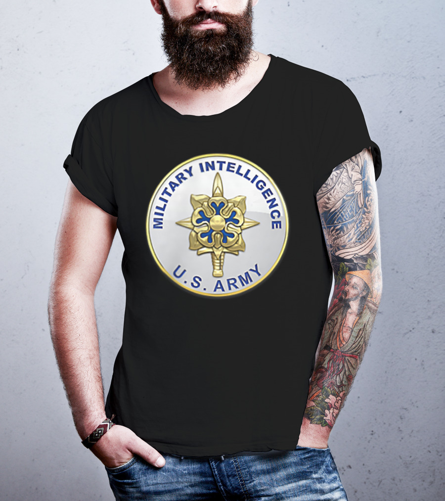 U.S. Army Military Intelligence Veteran Badge Emblem T-Shirt