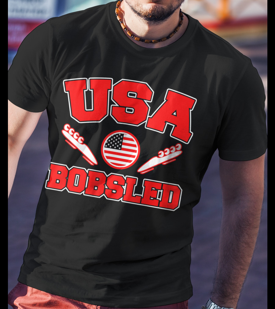USA Bobsled American Flag Sleds T-Shirt