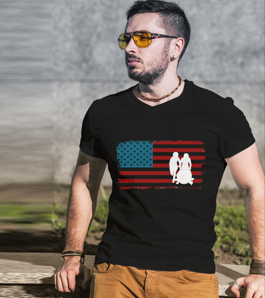 USA Flag Bobsled Team T-Shirt