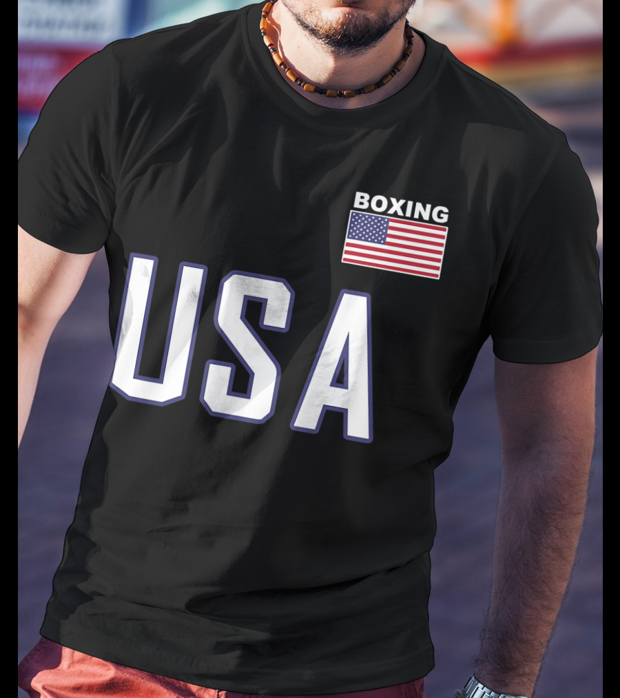USA Boxing Flag Training Pocket T-Shirt
