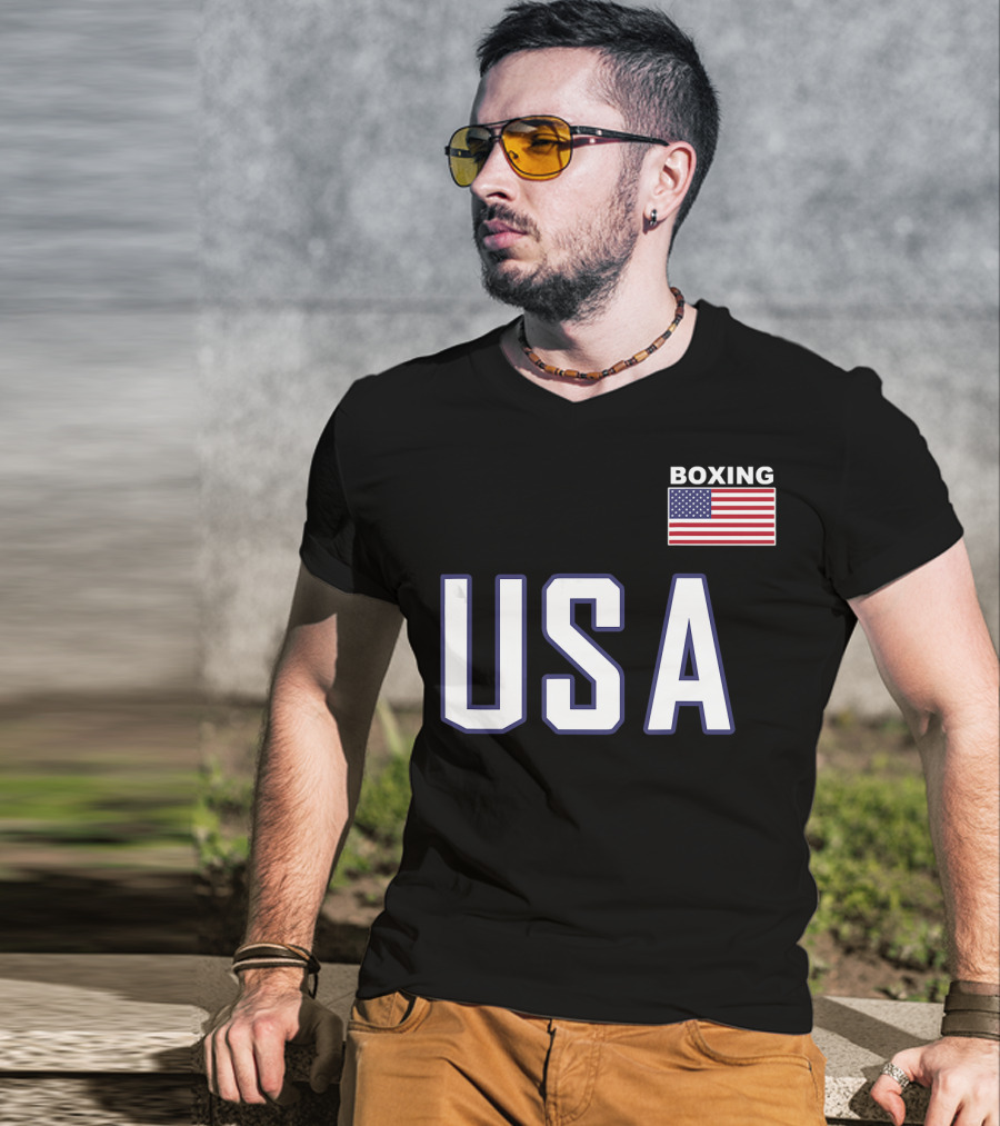 USA Boxing Flag Training Pocket T-Shirt