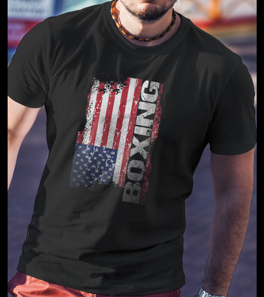 USA Flag Boxing Grunge T-Shirt