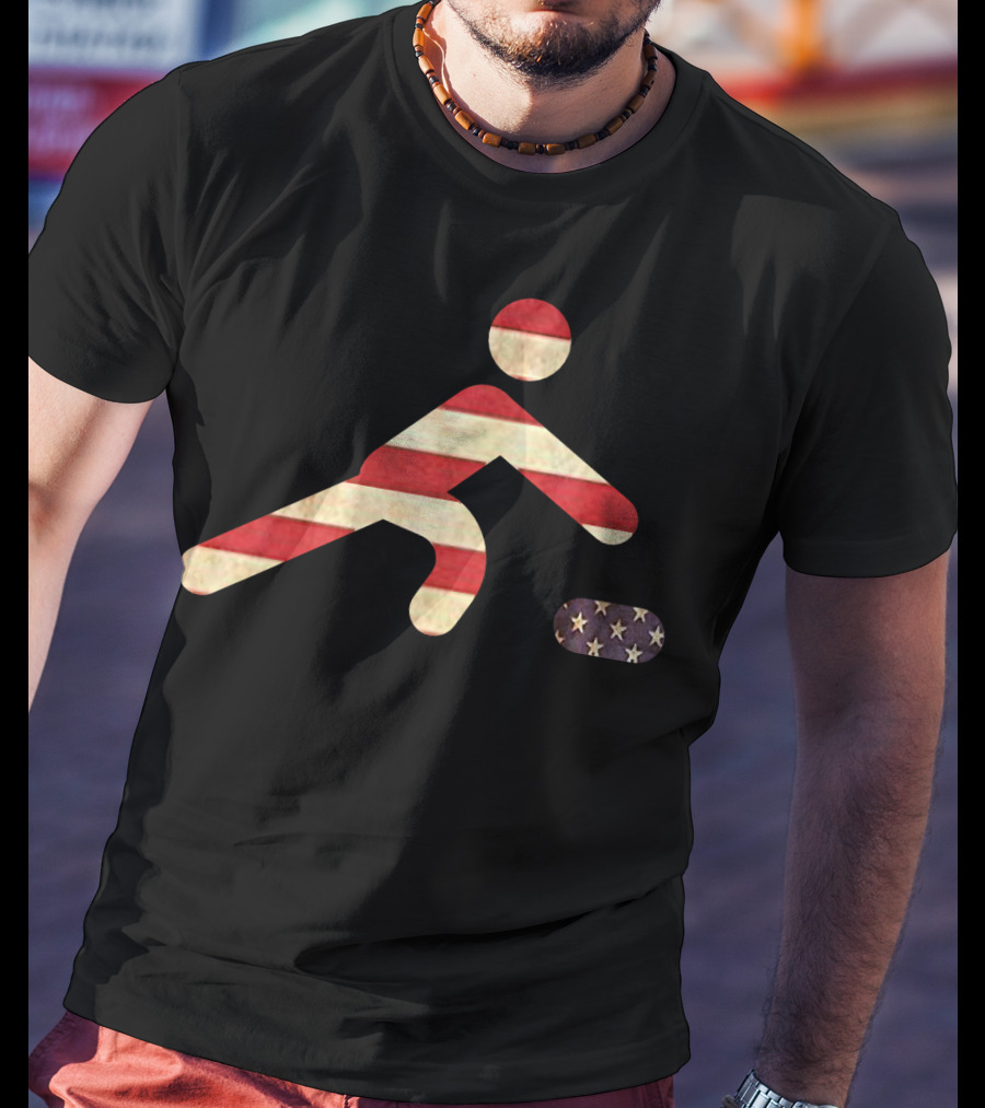 USA Funny Flag Curling American Fan Sports T-Shirt