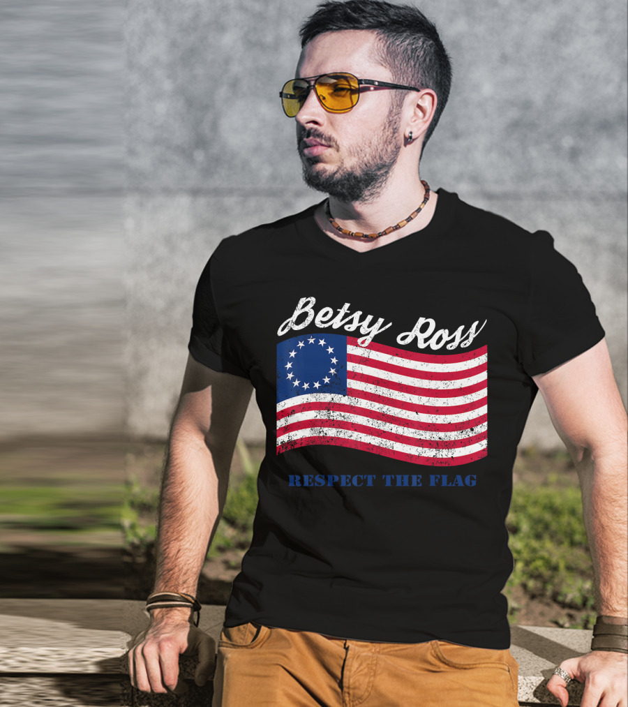 Betsy Ross Vintage American Flag Respect The Flag T-Shirt
