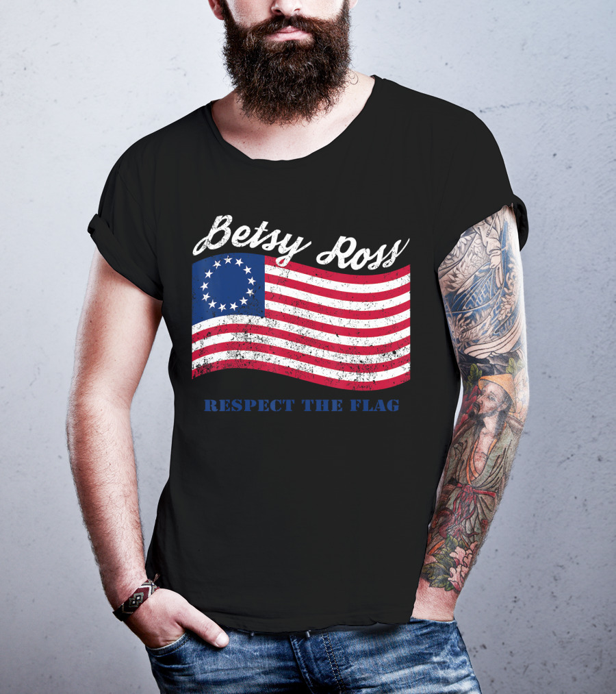 Betsy Ross Vintage American Flag Respect The Flag T-Shirt