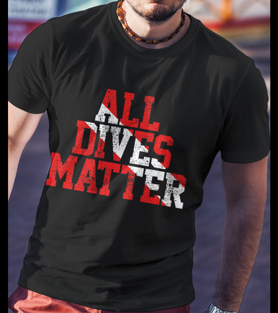 Vintage All Dives Matter Diving Diver Sta Red And White Dive Flag T-Shirt