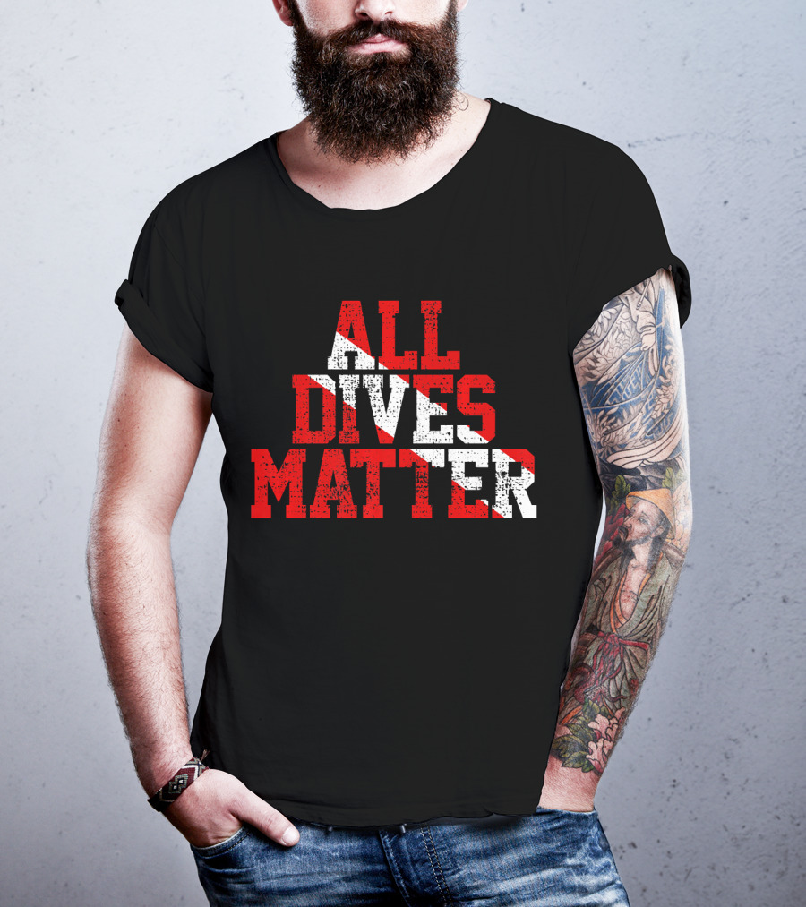 Vintage All Dives Matter Diving Diver Sta Red And White Dive Flag T-Shirt