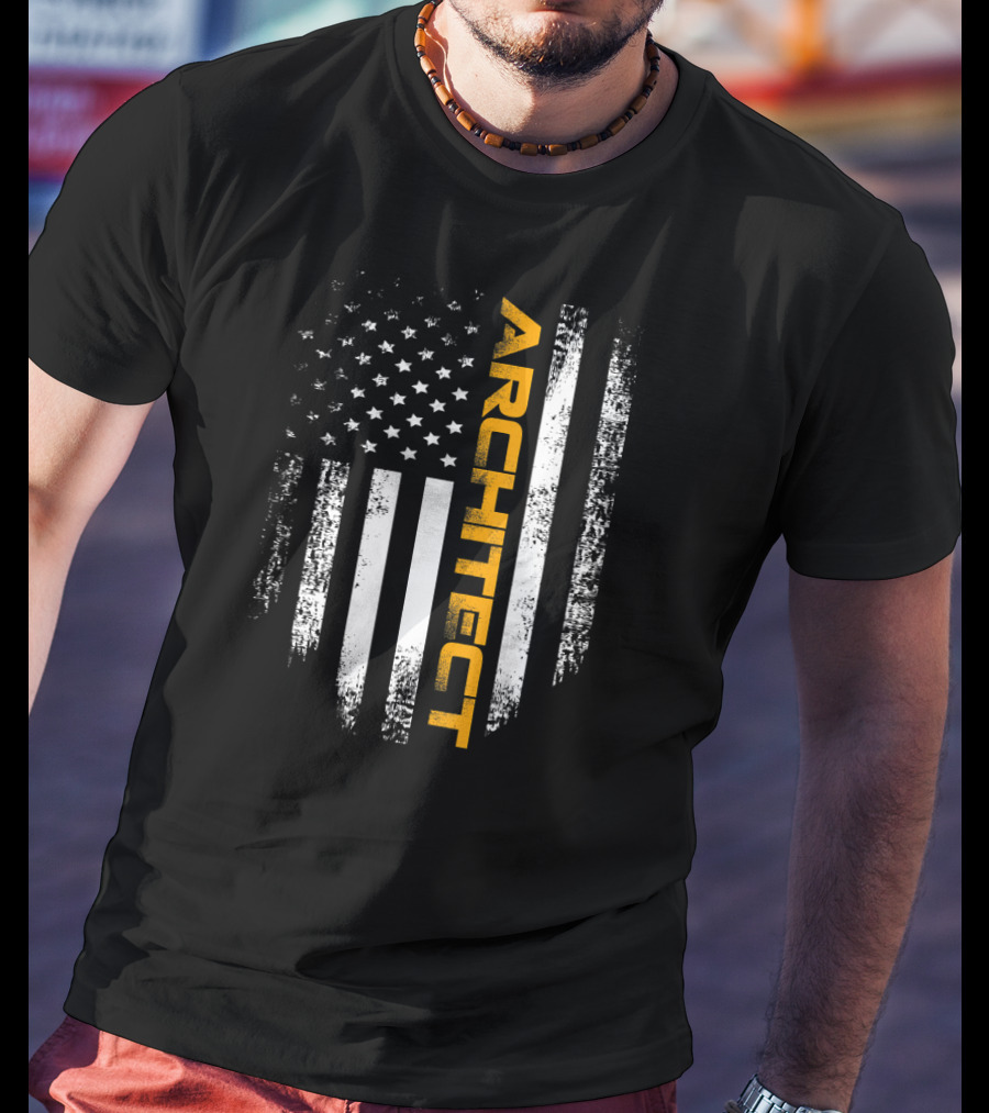 Vintage American USA Flag Architect T-Shirt