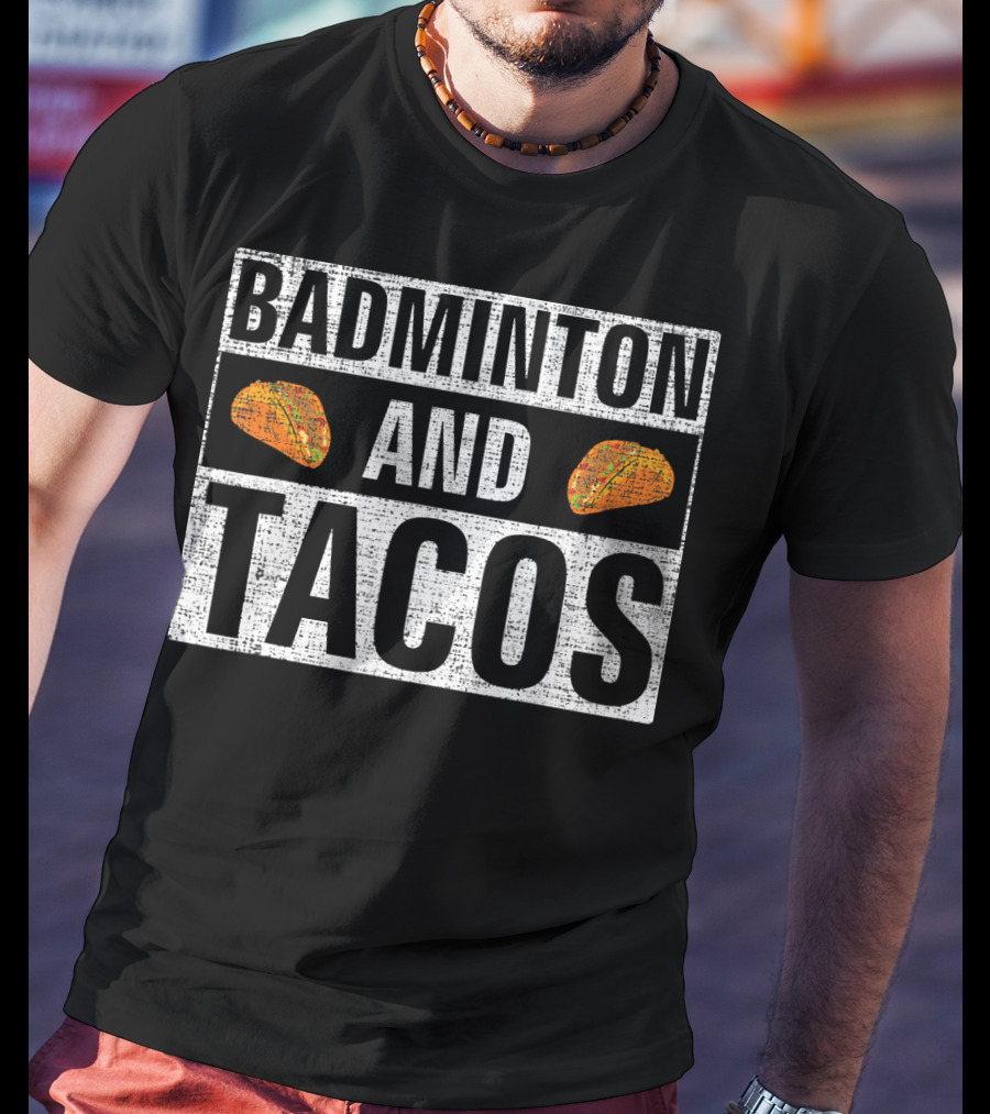Badminton And Tacos Vintage Style Retro Vibes T-Shirt