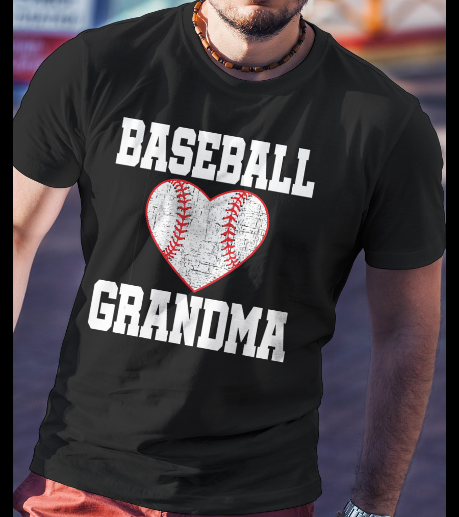 Baseball Grandma Vintage Heart T-Shirt