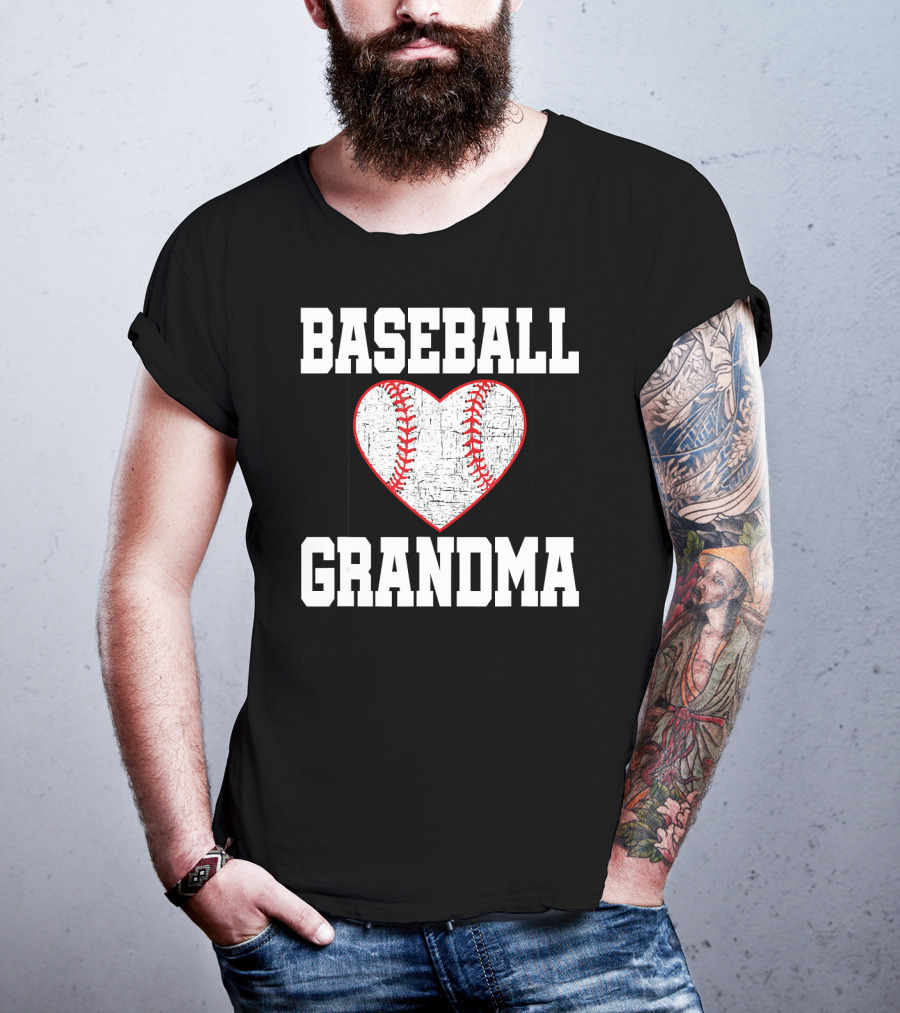 Baseball Grandma Vintage Heart T-Shirt