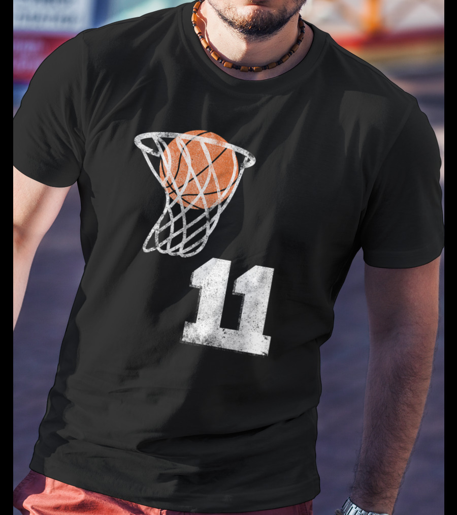 Basketball Hoop Swish Number 11 T-Shirt