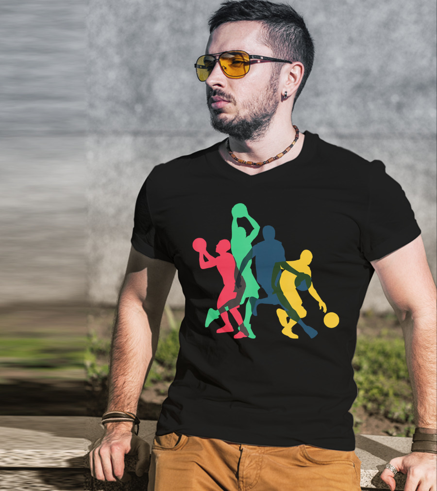 Vintage Colorful Basketball T-Shirt