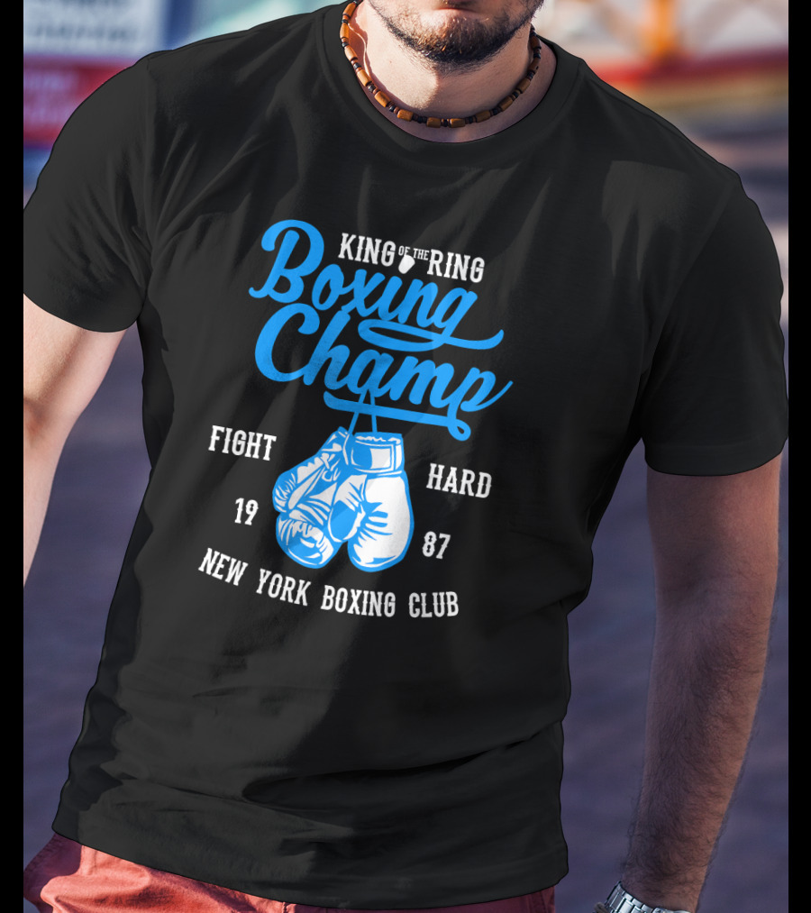 King Of The Ring Boxing Champ New York Boxing Club Fight Hard 1987 T-Shirt