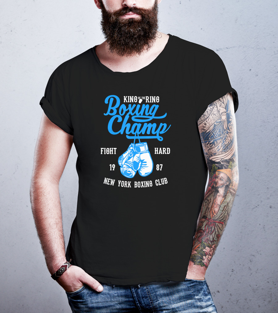 King Of The Ring Boxing Champ New York Boxing Club Fight Hard 1987 T-Shirt