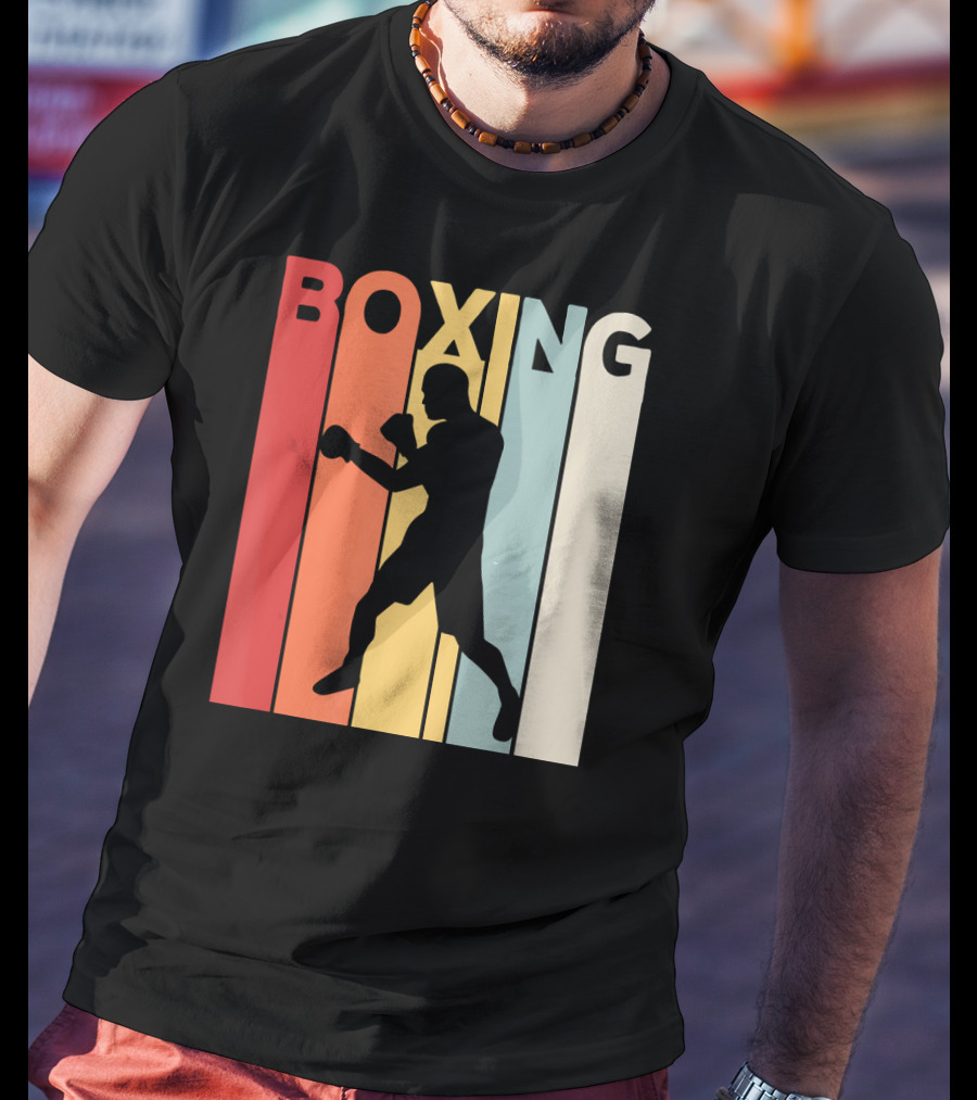 Vintage Boxing Boxer Silhouette Retro Sport Fight T-Shirt