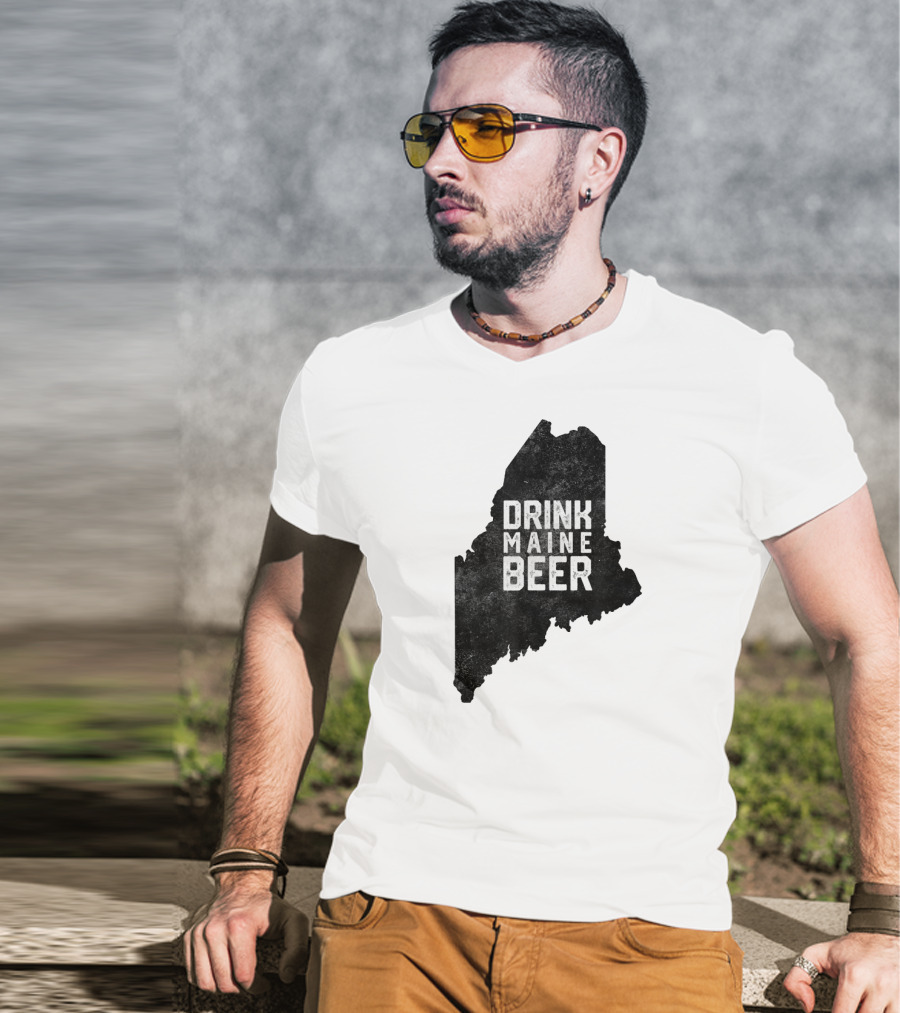 Drink Maine Beer Vintage Local Craft State T-Shirt
